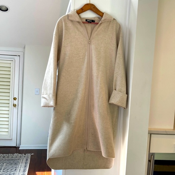 DKNY cream wool biased coat - Picture 2 of 8